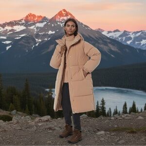 NWT Neutral Oversized Hooded Long Puffer Jacket Extreme Winter Snow Coat Sz L